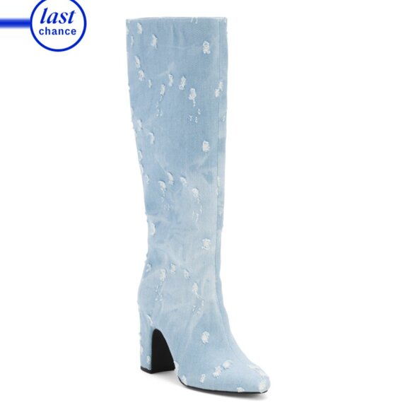 CECELIA NEW YORK Denim Noel Tall Embellished Boots - Picture 1 of 2